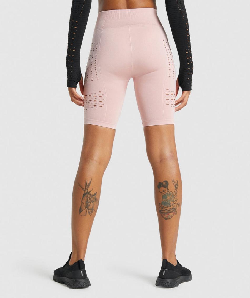 Pantalones Cortos Gymshark Glow Seamless Mujer Rosas Claro | CO 2759YXF